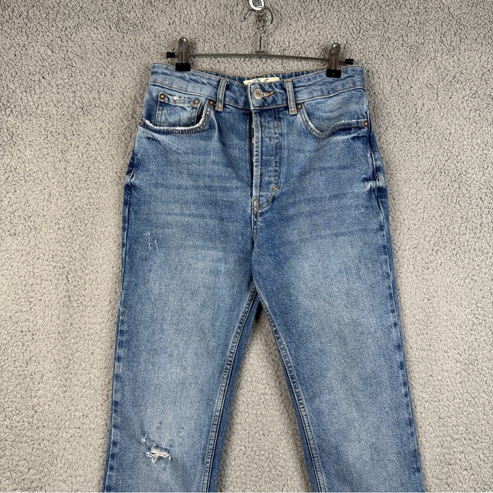 We The Free Jeans Womens 26 Med Wash High Rise Split Hem Full Length 70s Bootcut - Picture 4 of 16